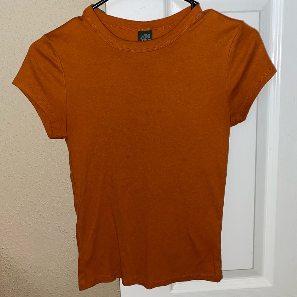 Dark orange fitted shirt
